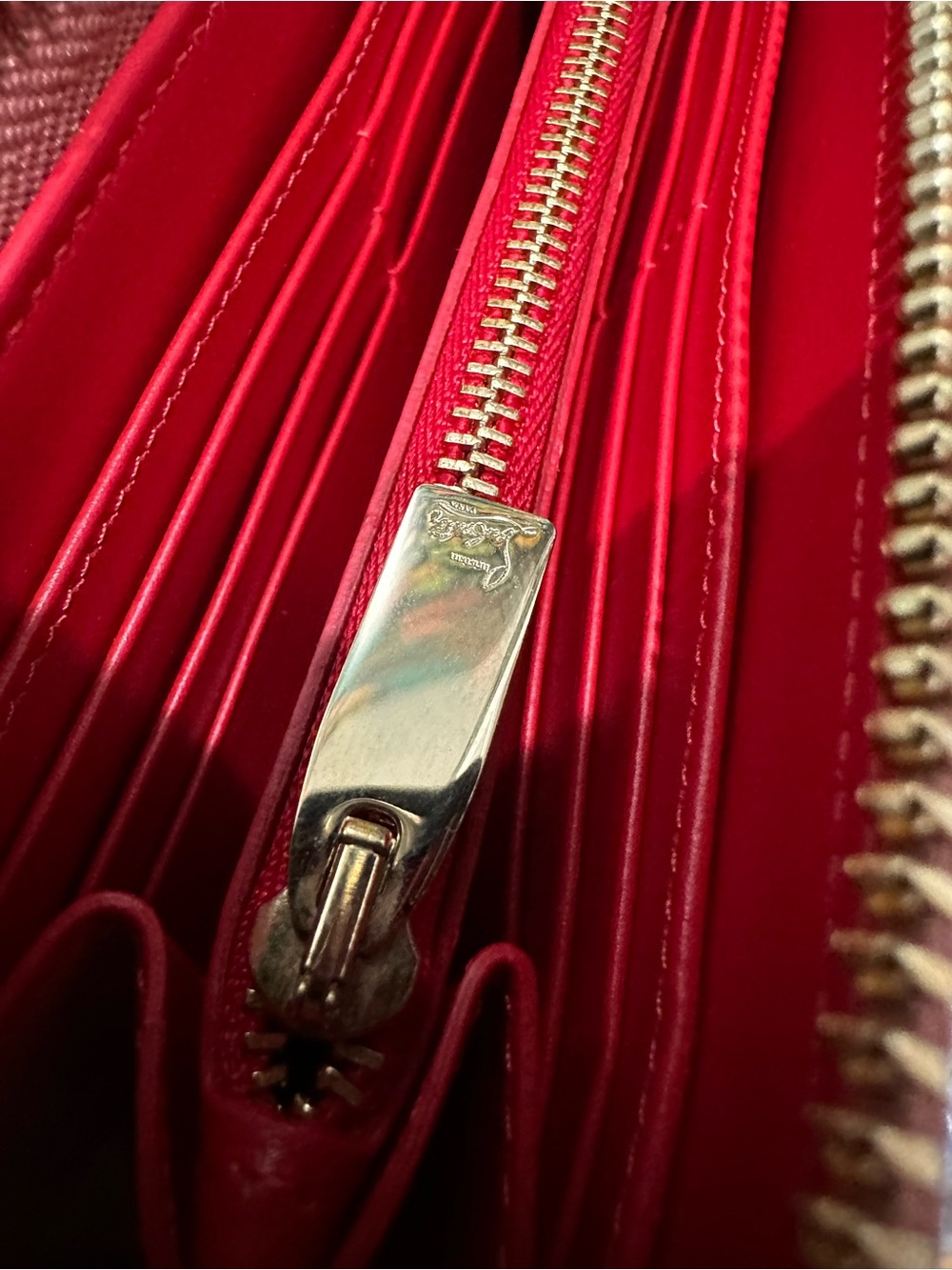 Christian Louboutin Panettone Wallet Voile Pink Ombré Multimetal Spikes like new - Picture 13 of 16